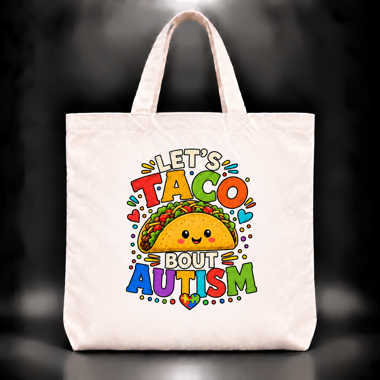 Let's Taco 'Bout Autism NUROSTARS tote bag